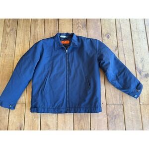 Red Kap Mechanic Jacket Mens XL Vintage  70s/80s Blue Canvas Quilt Lined